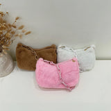 Vintage Acrylic Chain Plush Small Shoulder Bag
