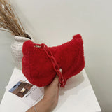 Vintage Acrylic Chain Plush Small Shoulder Bag