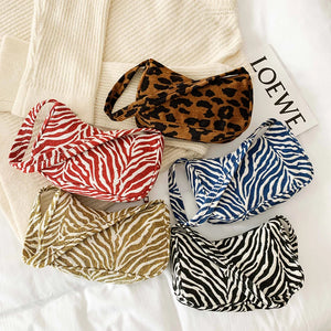 Vintage Animal Pattern Women Small Underarm Shoulder Bags Cloth Female Daily Cas