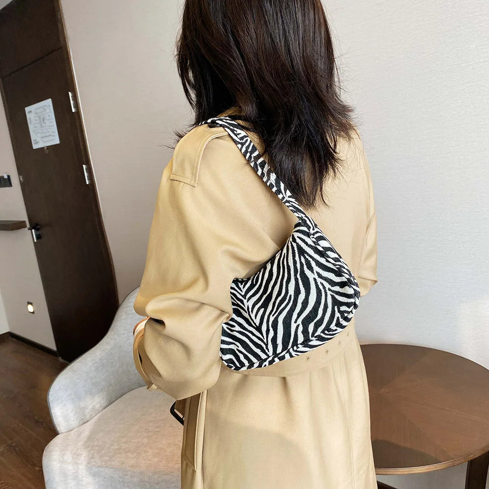 Vintage Animal Pattern Women Small Underarm Shoulder Bags Cloth Female Daily Cas