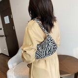 Vintage Animal Pattern Women Small Underarm Shoulder Bags Cloth Female Daily Cas