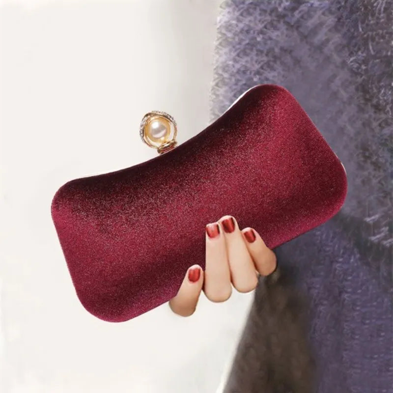 Velvet Clutches Women's Party Dinner Bags Chain Shoulder bags