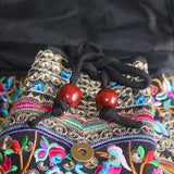 Vintage Yunnan Girls' Flower Embroidered Backpack Bag