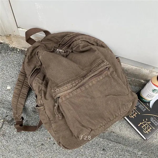Vintage Backpack Spring Summer Preppy Style Unisex Softback Bookbag