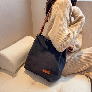 Vintage Canvas Shoulder Bag for Women School Handbag