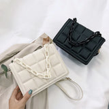 Vintage Checker Pattern Shoulder Bag Solid Shoulder Bag Casual Ladies Retro
