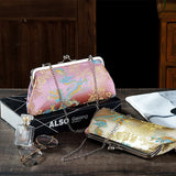 Vintage Chinese Women's Silk Evening Bag Purple Pink