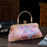 Vintage Chinese Women's Silk Evening Bag Purple Pink