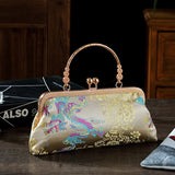 Vintage Chinese Women's Silk Evening Bag Purple Pink