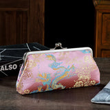 Vintage Chinese Women's Silk Evening Bag Purple Pink