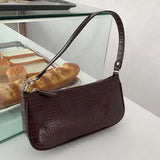 Vintage Crocodile Pattern Ladies Shoulder Bags Women Underarm Bag PU Leather