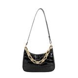 Vintage Crocodile Print Pu Shoulder Bag Woman Acrylic Chain Women's Handbag