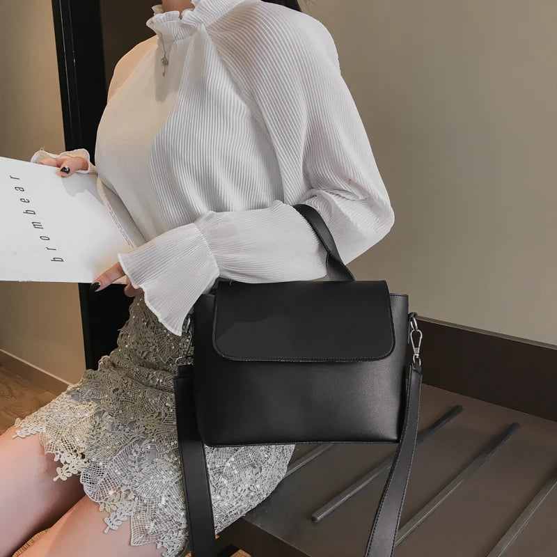 Vintage Shoulder Bags Women Cross Body Cover Solid Satchels Female Stylish