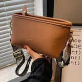 Vintage Wide Shoulder Belt Bag Wallet Autumn Square Bag