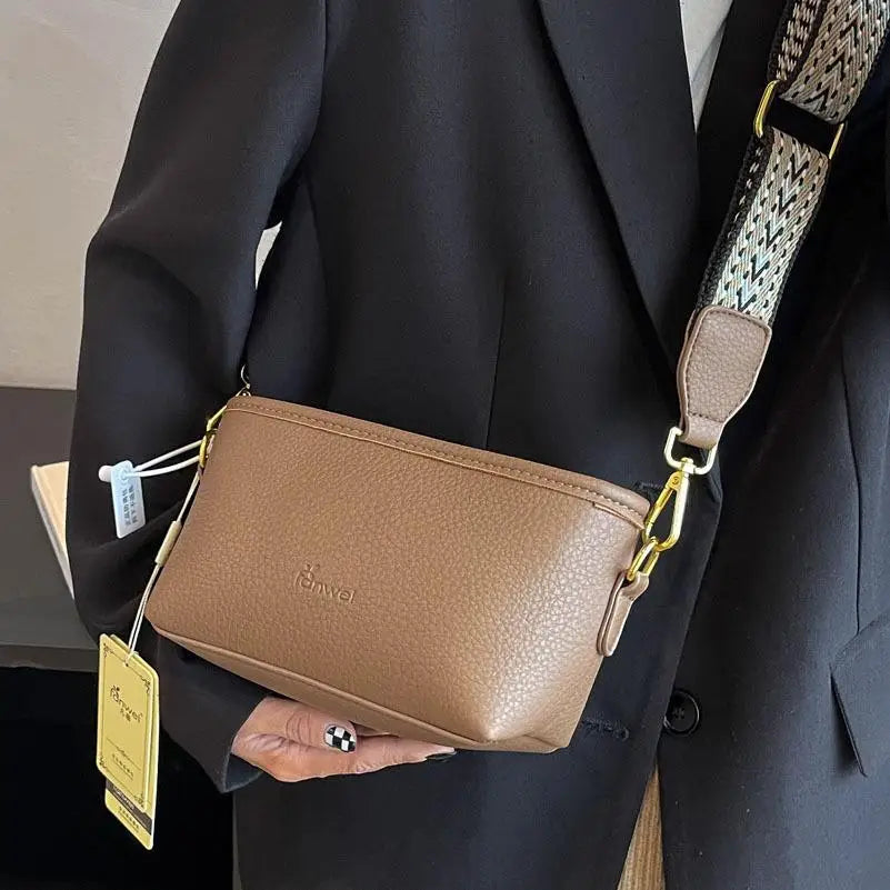 Vintage Wide Shoulder Belt Bag Wallet Autumn Square Bag