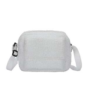 Vintage Lamb Wool Shoulder Bag Business Leisure Women Chain Purse