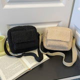 Vintage Lamb Wool Shoulder Bag Business Leisure Women Chain Purse