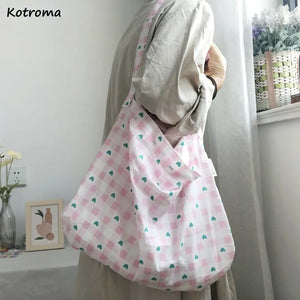 Vintage Floral Large Shoulder Bags Women Totes Pouch Ins Cross Body Mori-girls H