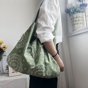 Vintage Floral Large Shoulder Bags Women Totes Pouch Ins Cross Body Mori-girls H