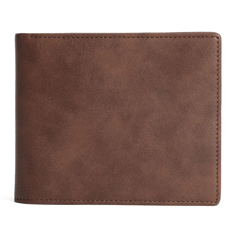 Vintage Leather Wallet Men Slim Bifold Short Purse Gift