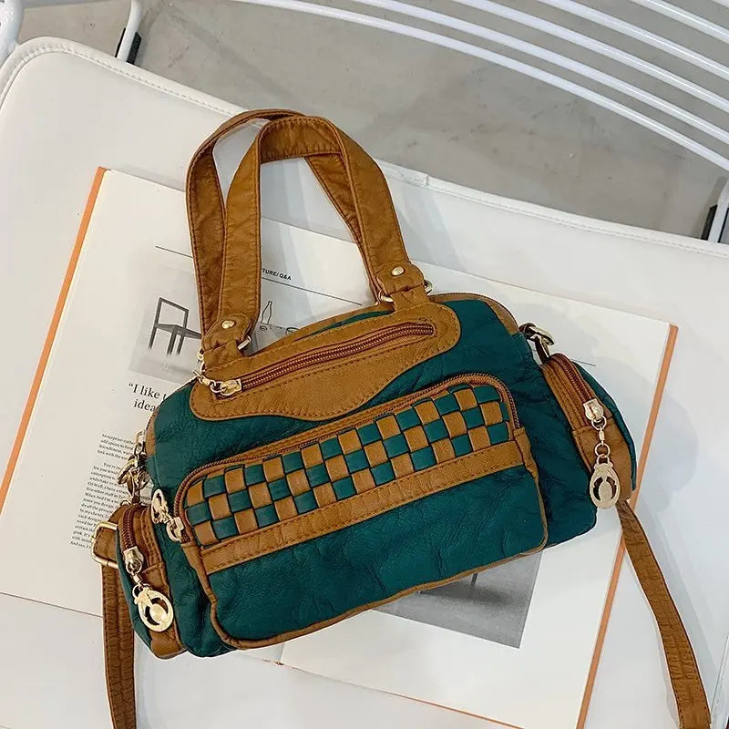 Vintage Soft Leather Totes Bags Women Handbags Shoulder Bags