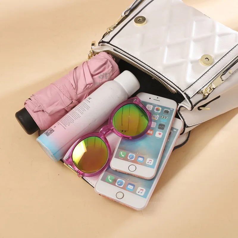 Plaid Leather Crossbody Bags for Women