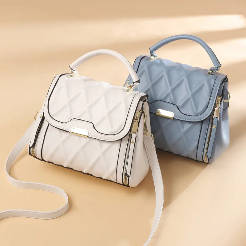 Plaid Leather Crossbody Bags for Women