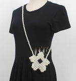 Vintage Mini Pearl Weaving Crossbody Bag with Butterfly Flap