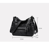 Vintage Multifunction Shoulder Bag Female PU Leather Crossbody Bag