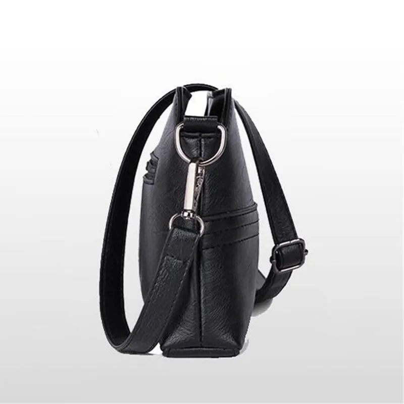 Vintage PU Leather Ladies Messenger Bags Small Splicing Handbag Shoulder Bag