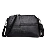 Vintage PU Leather Ladies Messenger Bags Small Splicing Handbag Shoulder Bag