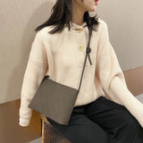 Vintage PU Leather Shoulder Bags Women Large Capacity Bucket Underarm Bag