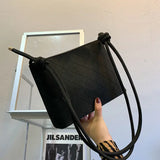 Vintage PU Leather Shoulder Bags Women Large Capacity Bucket Underarm Bag