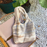 Vintage Plush Women's Shoulder Bag Sea Ink Pattern Faux Fur Handbag