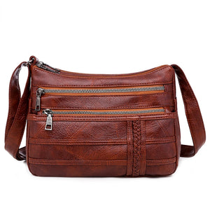 Vintage Satchel Crossbody Bag Women Lightweight Pockets Messenger Shoulder P