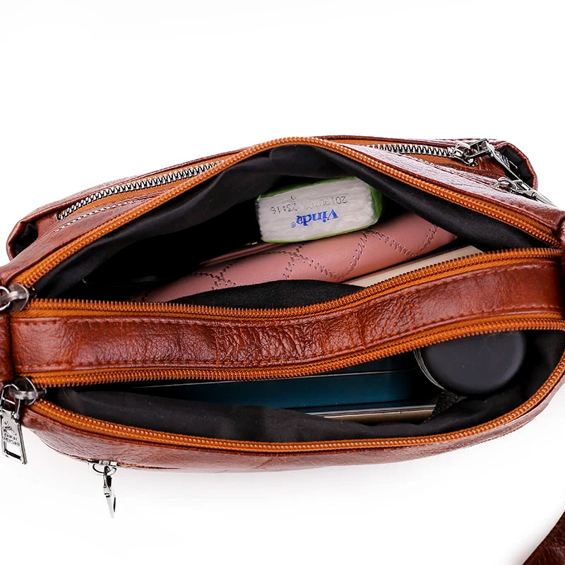 Vintage Satchel Crossbody Bag Women Lightweight Pockets Messenger Shoulder P
