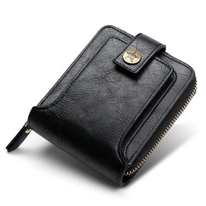 Vintage Small Men Wallet Pu Leather Short Purse Men Hasp Zipper Clutch Solid
