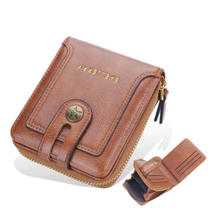 Vintage Men's Short Wallet Clutch Zipper Purse