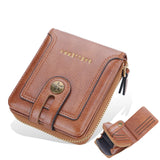 Vintage Men's Short Wallet Clutch Zipper Purse