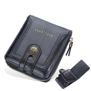 Vintage Men's Short Wallet Clutch Zipper Purse