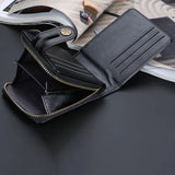 Vintage Men's Short Wallet Clutch Zipper Purse
