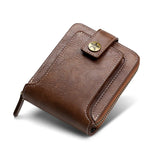 Vintage Men's Wallet Short Purse Hasp Zipper Clutch Solid