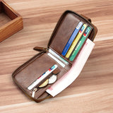 Vintage Men's Wallet Short Purse Hasp Zipper Clutch Solid