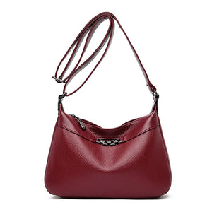 Vintage Soft Leather Shoulder Bag for Middle-aged Women