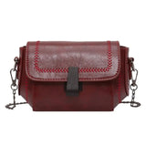 Vintage PU Leather Shoulder Messenger Bag Chain Crossbody