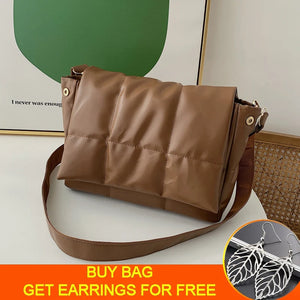 Vintage Space Shoulder Bags For Women Pu Leather Armpit Handbag Purse