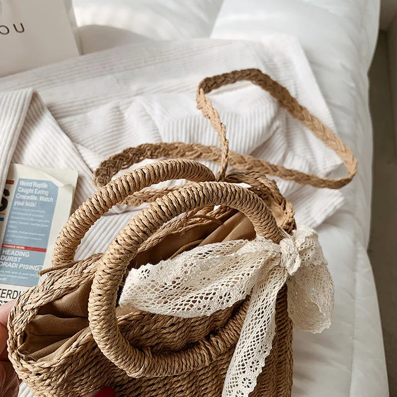 Vintage Weave Handbag Women Straw Shoulder Bag Female Sac Crossbody Bags