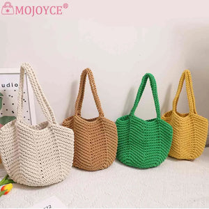 Vintage Weaving Hand Bag Summer Casual Portable for Seaside