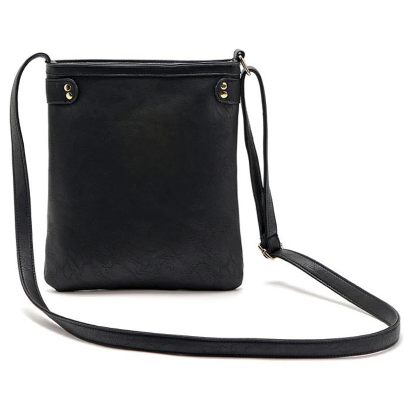 Vintage Women Bag Double Zipper Crossbody Messenger Bags PU Leather Shoulder Bag