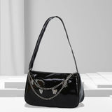 Vintage Women Butterfly Chain PU Leather Shoulder Bag